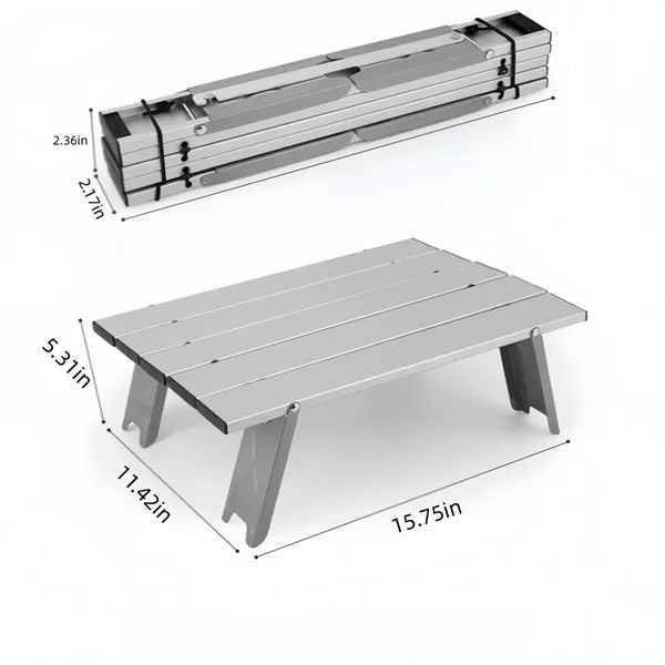 Portable Folding Aluminum Mini Table, Camping Side Table