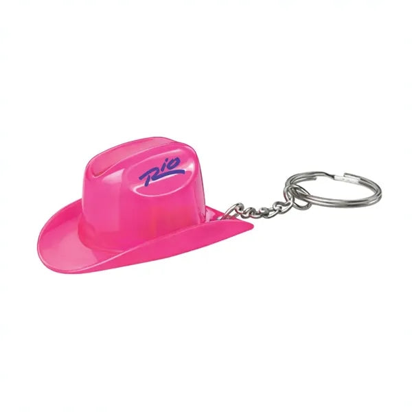 Plastic Cowboy Hat Bottle Opener Keychain