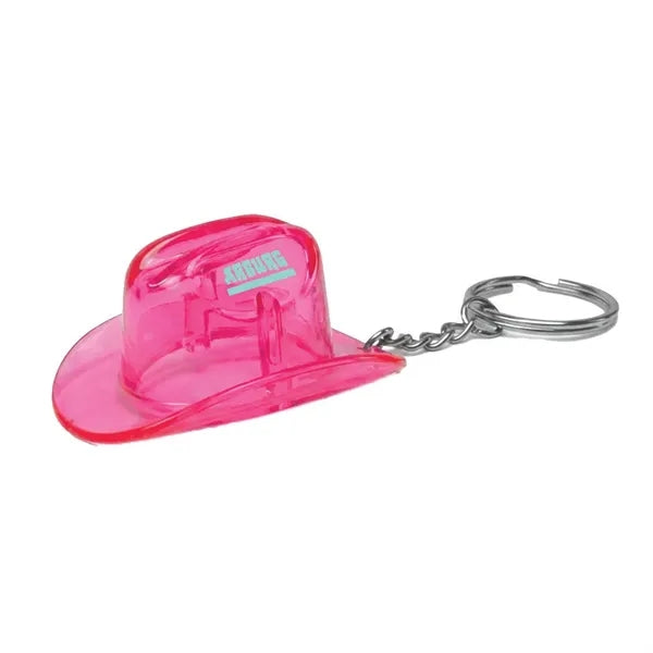 Plastic Cowboy Hat Bottle Opener Keychain