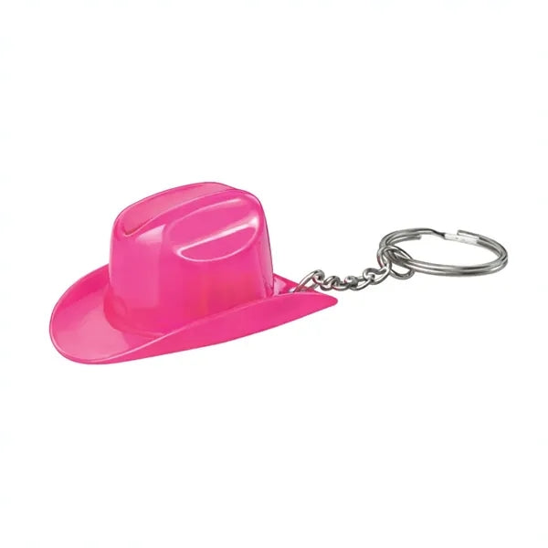 Plastic Cowboy Hat Bottle Opener Keychain