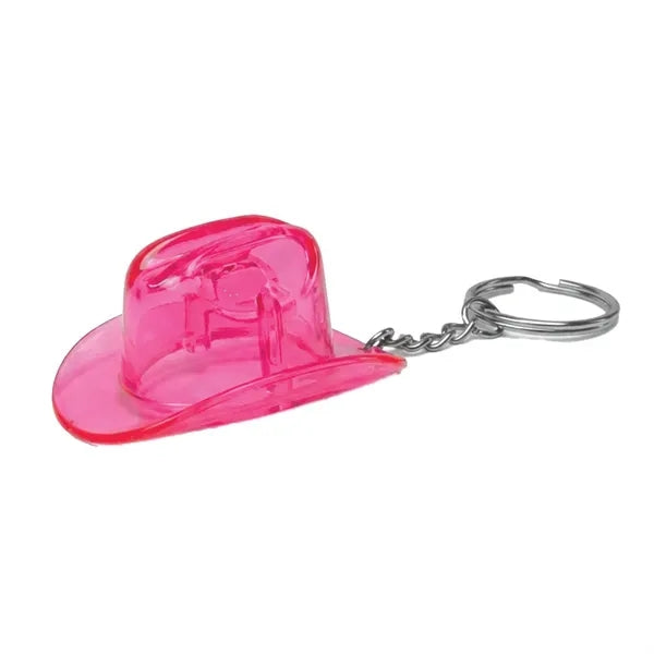 Plastic Cowboy Hat Bottle Opener Keychain