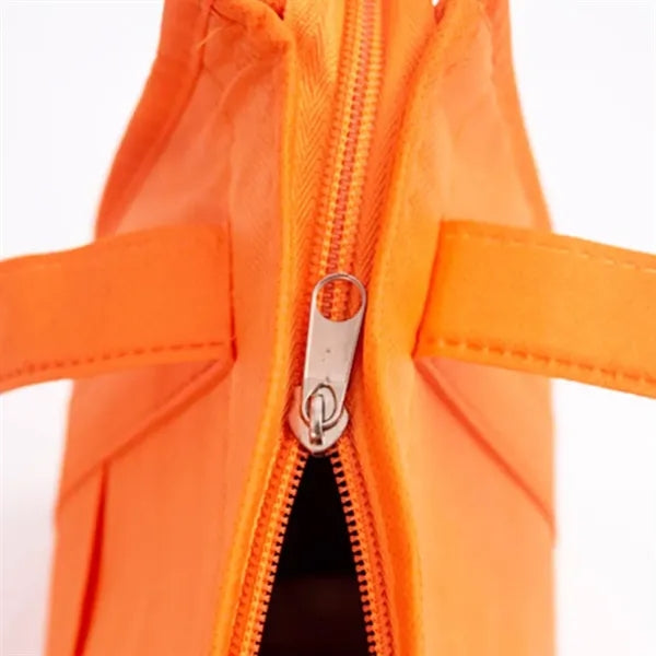 Zippered Non-Woven Tote Bag with Front Pocket