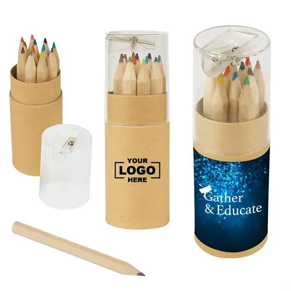 12-Piece Colored Pencils Tube With Sharpener