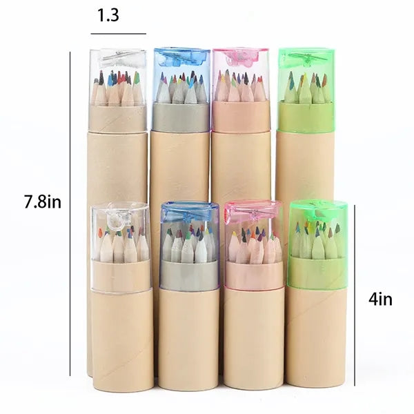 12-Piece Colored Pencils Tube With Sharpener