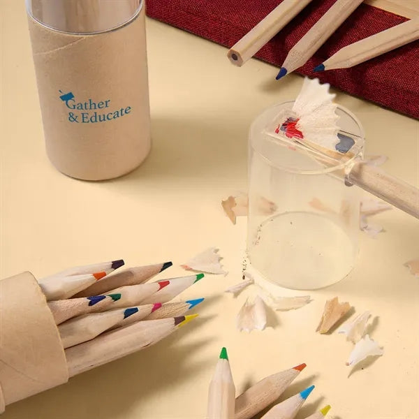 12-Piece Colored Pencils Tube With Sharpener