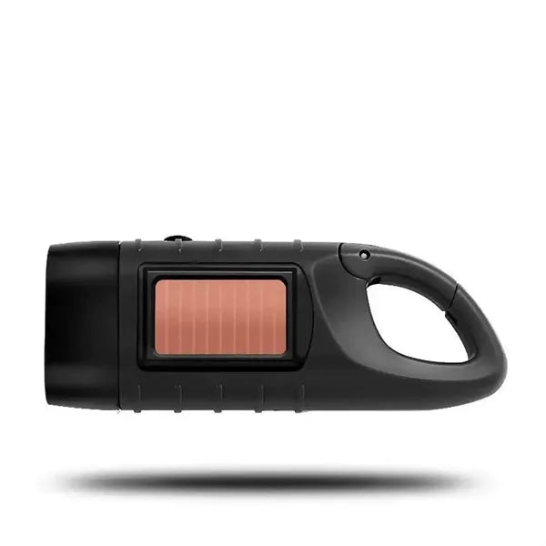 Solar Hand Crank LED Flashlight With Keychain