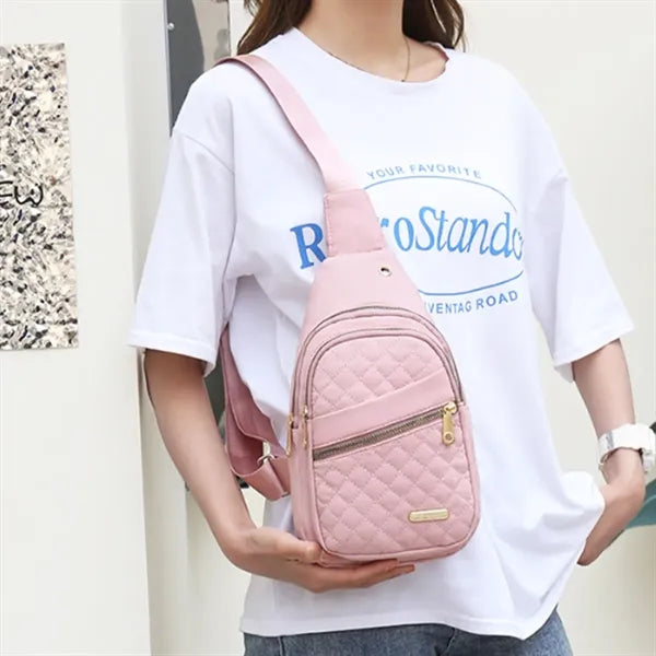 Premium Quilted Crossbody Sling Bag With Adjustable Strap