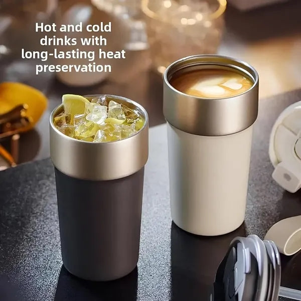 17 Oz Stainless Steel Insulated Travel Mug With Carry Strap