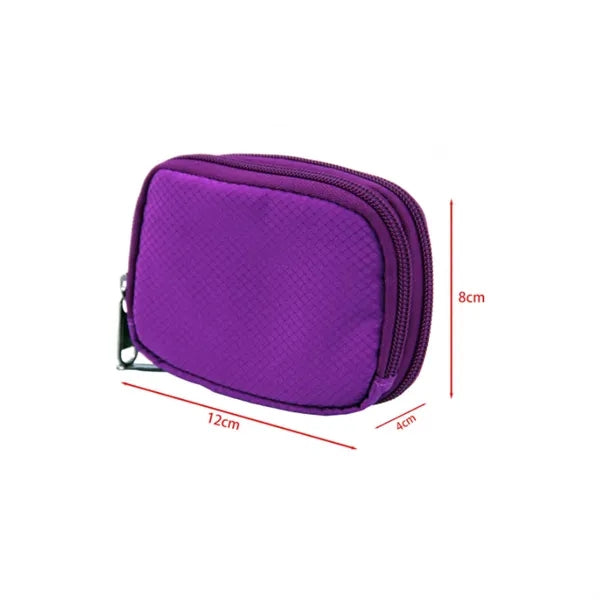 Quilted Diamond Pattern Mini Zippered Coin Purse Key Pouch