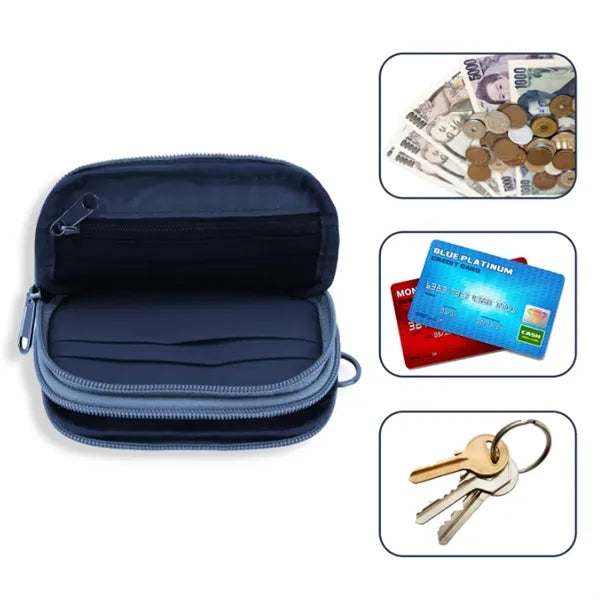 Quilted Diamond Pattern Mini Zippered Coin Purse Key Pouch