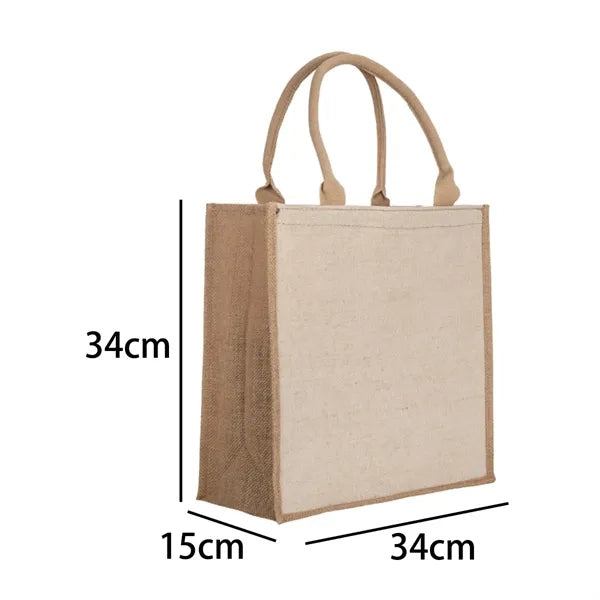 Eco Friendly Jute Tote Bag with Reinforced Handles