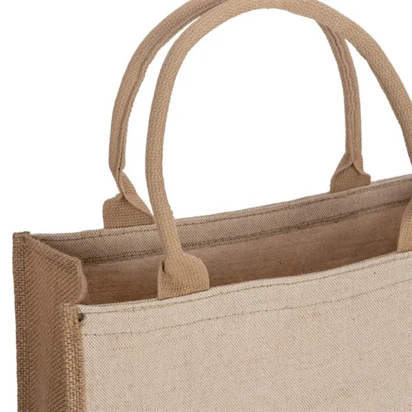 Eco Friendly Jute Tote Bag with Reinforced Handles