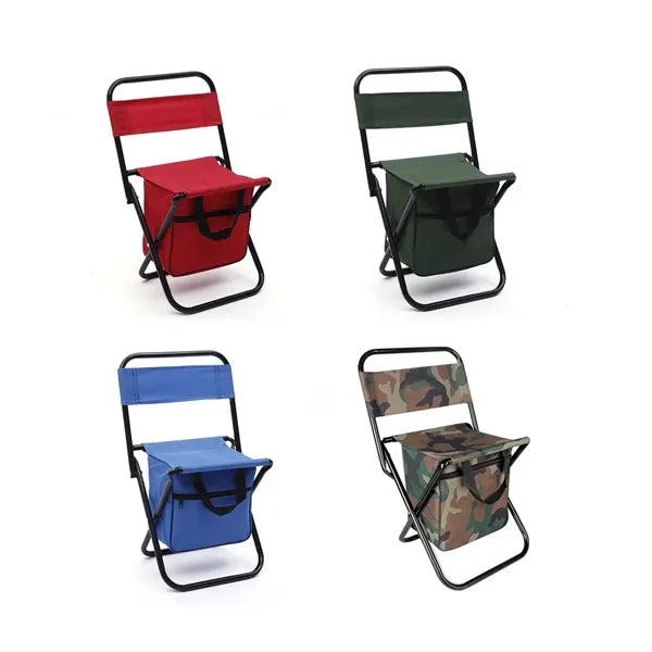 Folding Camping Chair With Insulated Cooler Bag