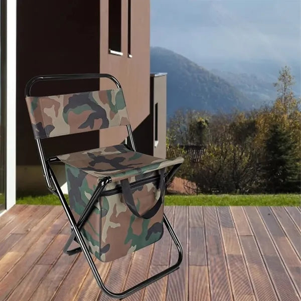 Folding Camping Chair With Insulated Cooler Bag