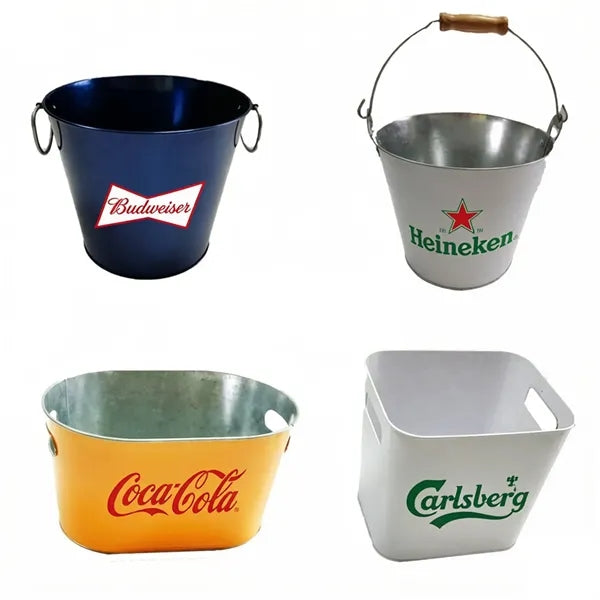 Galvanized Steel Ice Bucket with Handle for Beer