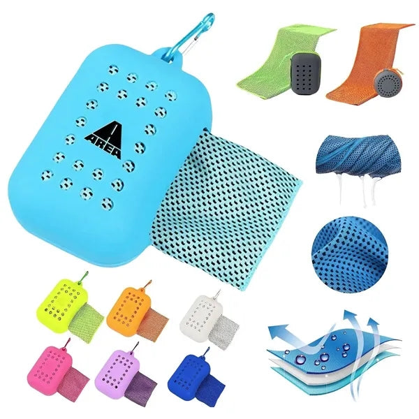 Silicone Case Cooling Sports Quick-Dry Towel