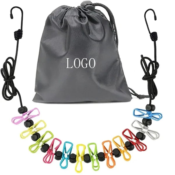 72in Retractable Portable Clothesline with 12 Clips Bag