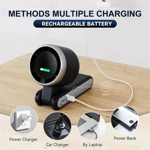 Logo Portable Rechargeable USB Handheld Cooling Fan