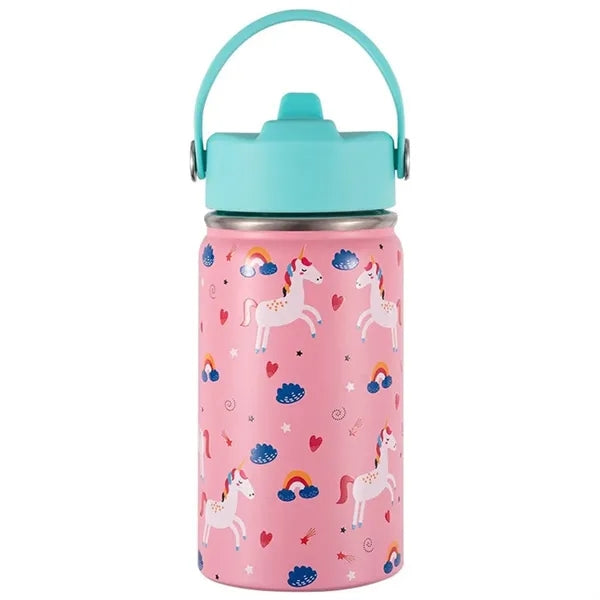 12oz Kids Insulated Water Bottle with Straw Lid and Handle