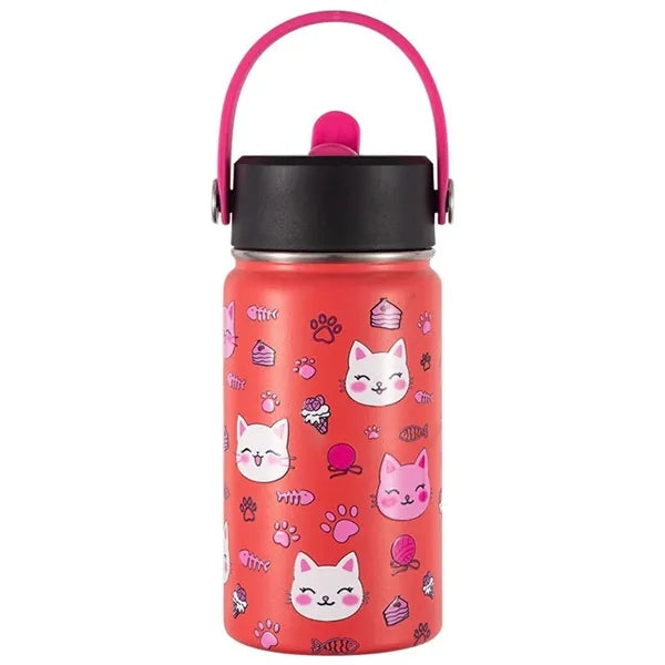 12oz Kids Insulated Water Bottle with Straw Lid and Handle