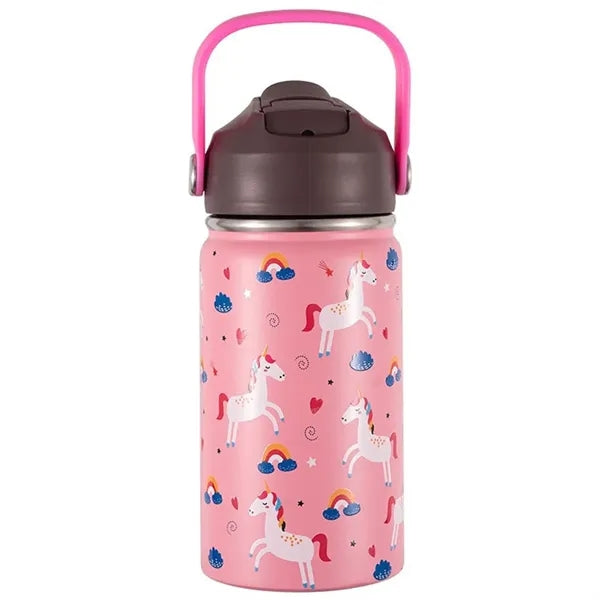12oz Kids Insulated Water Bottle with Straw Lid and Handle