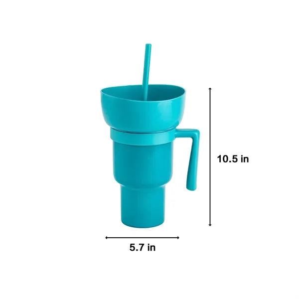 Multifunctional Popcorn Drink Straw Mug