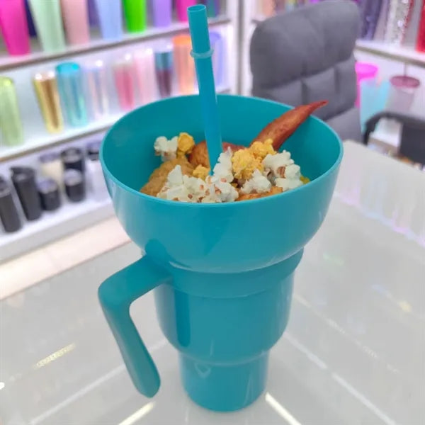 Multifunctional Popcorn Drink Straw Mug