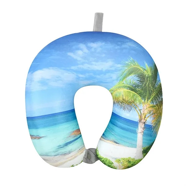 Printed Microbead Travel Neck Pillow, U-Shaped Pillow