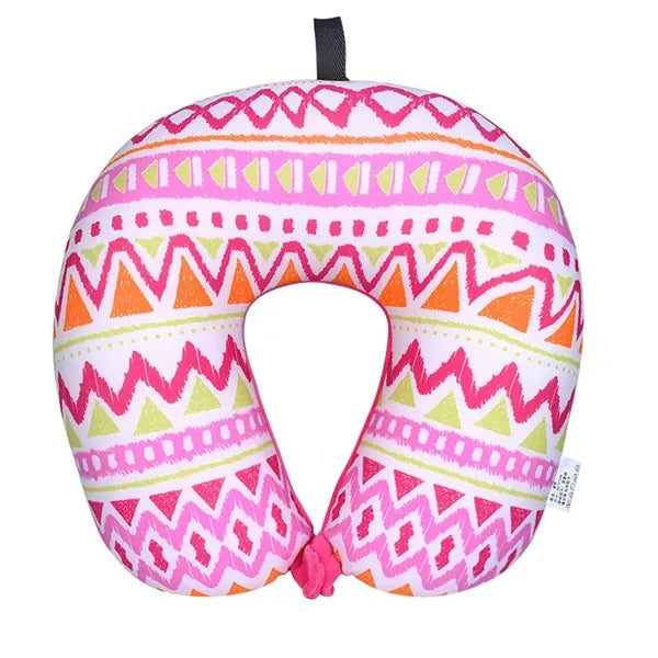 Printed Microbead Travel Neck Pillow, U-Shaped Pillow