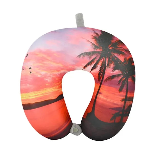 Printed Microbead Travel Neck Pillow, U-Shaped Pillow