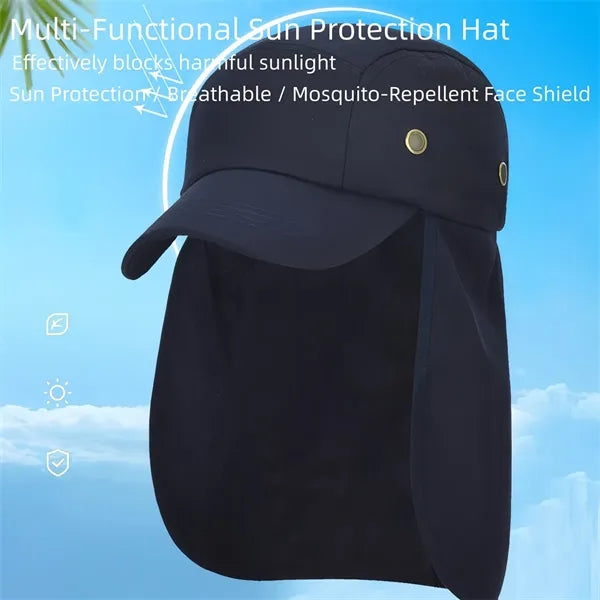UPF 50+ Sun Neck Flap Hat, Fishing Cap for Men & Women