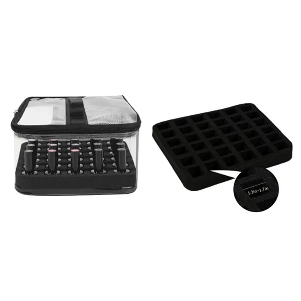 Professional Clear PVC Nail Polish Organizer Carrying Case