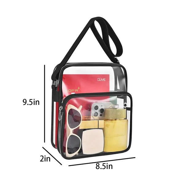 Stadium Approved Clear PVC Crossbody Messenger Tote