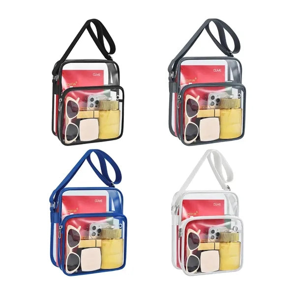 Stadium Approved Clear PVC Crossbody Messenger Tote