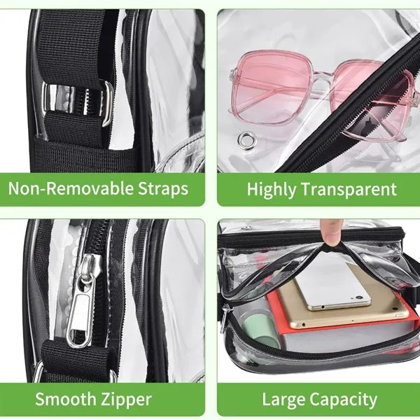 Stadium Approved Clear PVC Crossbody Messenger Tote