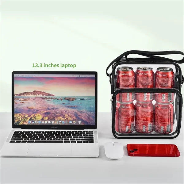 Stadium Approved Clear PVC Crossbody Messenger Tote