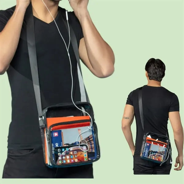 Stadium Approved Clear PVC Crossbody Messenger Tote