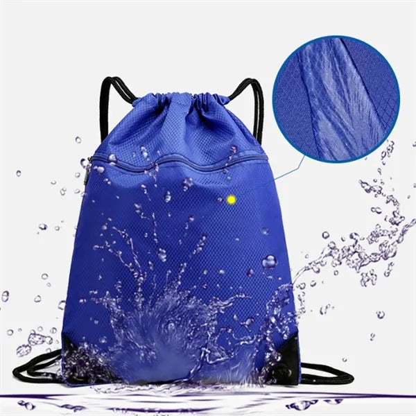 Drawstring Backpack Gym Cinch Sack With Reinforced Corners