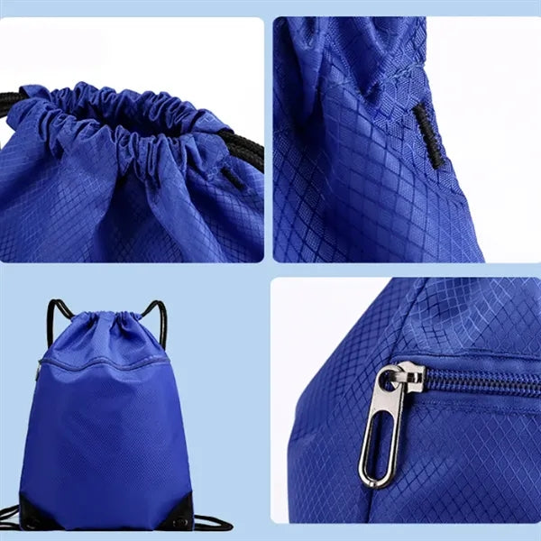 Drawstring Backpack Gym Cinch Sack With Reinforced Corners