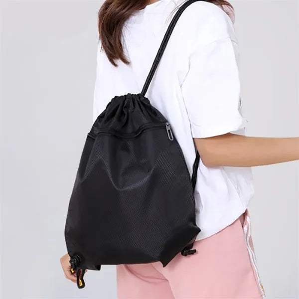 Drawstring Backpack Gym Cinch Sack With Reinforced Corners