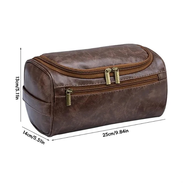 Waterproof PU Leather Large Capacity Toiletry Dopp Kit