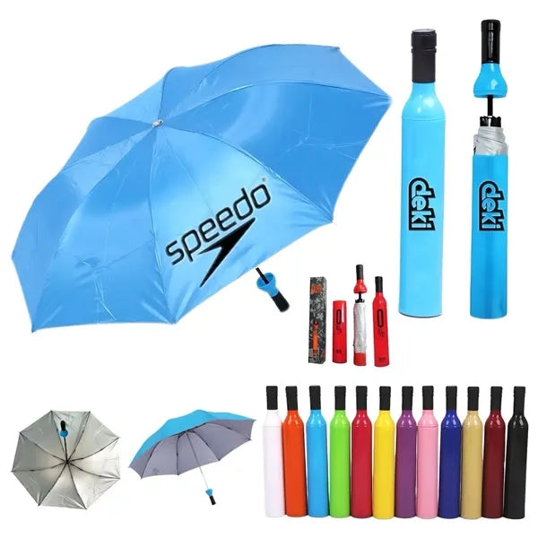 Wine Bottle Umbrella, Foldable Outdoor Sunshade Rainproof