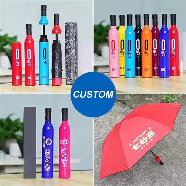 Portable UV Resistant Wine Bottle Umbrella
