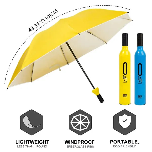 Portable UV Resistant Wine Bottle Umbrella