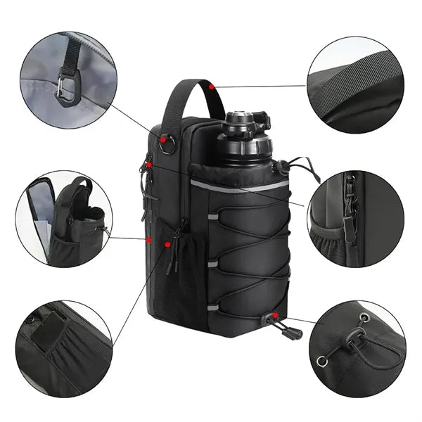 Magnetic Gym Water Bottle Holder Phone Storage Pouch