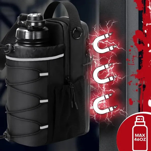 Magnetic Gym Water Bottle Holder Phone Storage Pouch