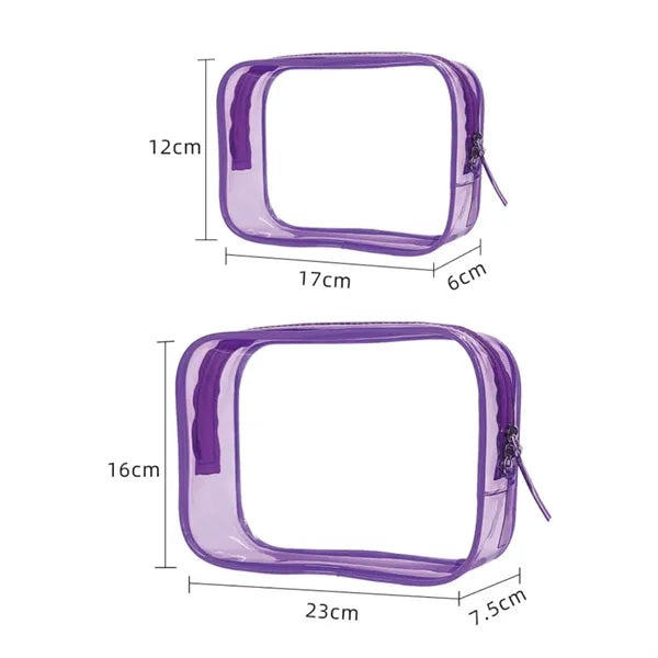 Clear PVC Waterproof Travel Cosmetic Toiletry Bag Set