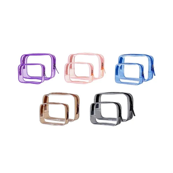 Clear PVC Waterproof Travel Cosmetic Toiletry Bag Set