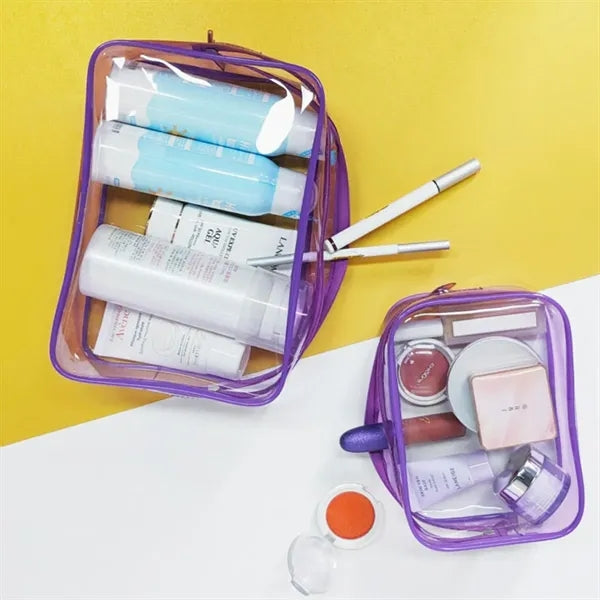 Clear PVC Waterproof Travel Cosmetic Toiletry Bag Set