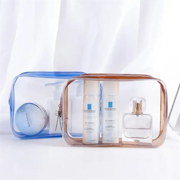 Clear PVC Waterproof Travel Cosmetic Toiletry Bag Set